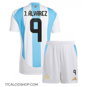 Argentina Julian Alvarez #9 Prima Maglia Bambino Copa America 2024 Manica Corta (+ Pantaloni corti)